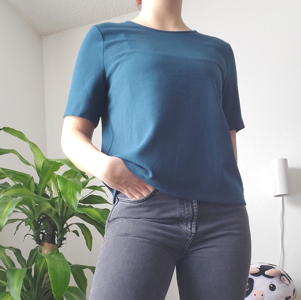 Blue Button Down Top